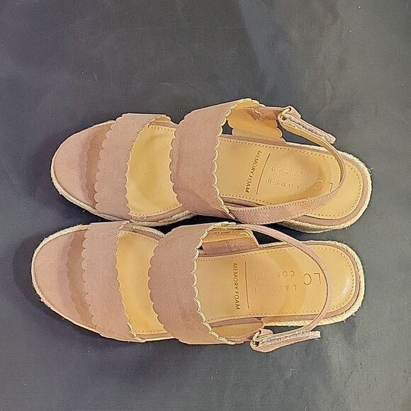 BRAND NEW LC LAUREN CONRAD CACTUS FLOWER WOMEN'S WEDGE SANDALS - Picture 6 of 16